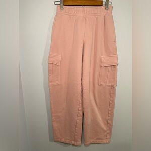 Aritzia TNA Cozy AF Fleece Pink Cargo Sweatpants Size XXS
